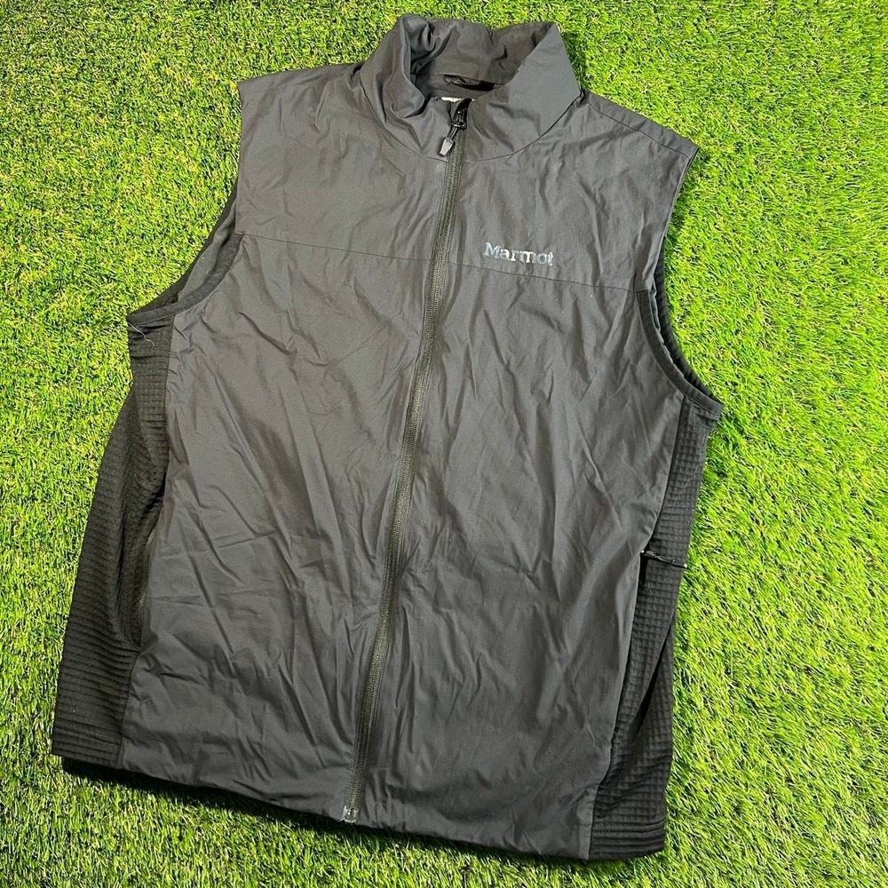 Marmot Soft Shell Vest Large Black Full Zip Stretch Outdoor Hiking Lightweight